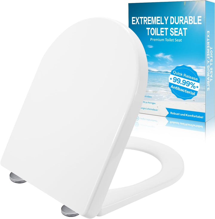 Toilettendeckel mit Absenkautomatik, WC Sitz mit Absenkautomatik Antibakteriell & UV-Beständig, Klod