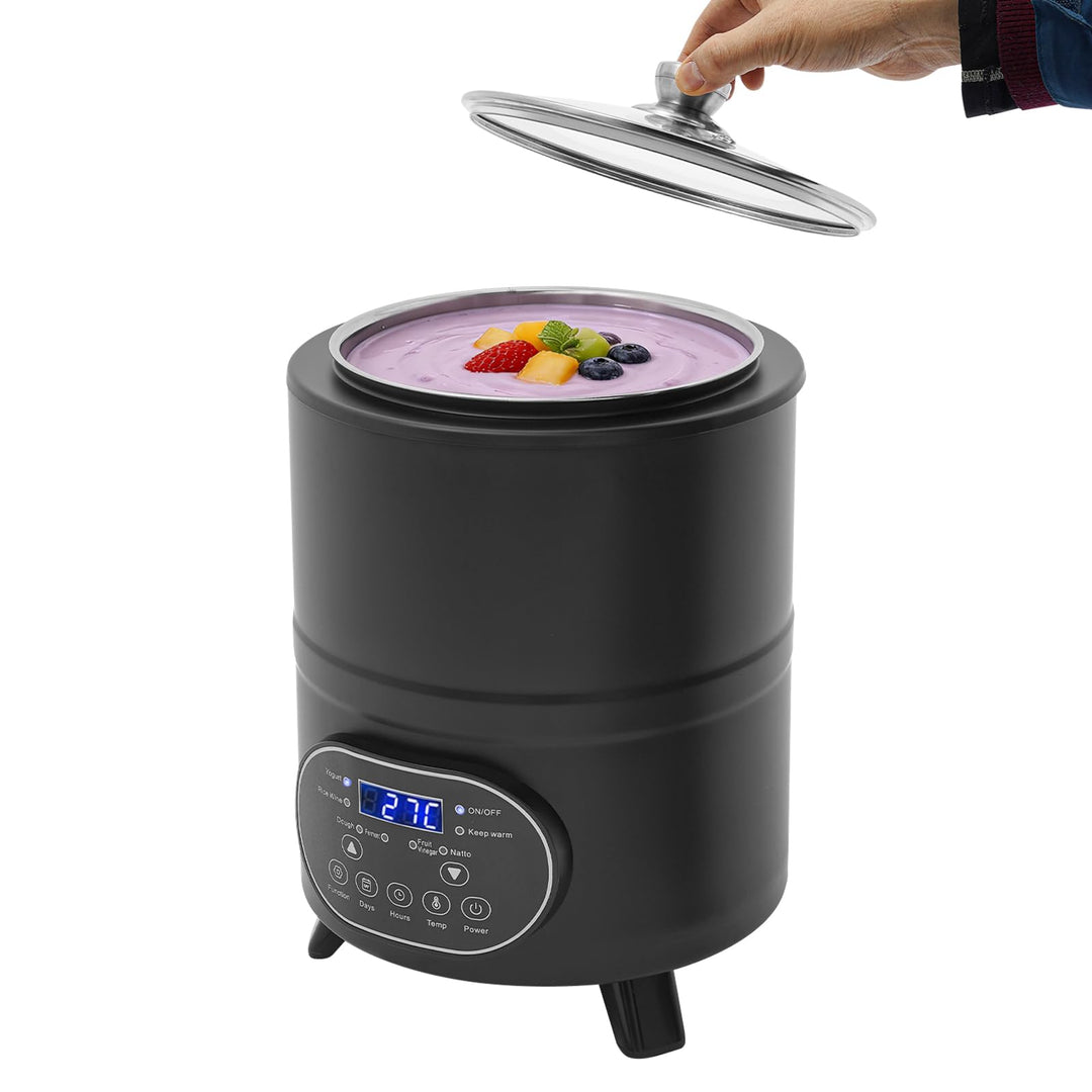 Joghurtbereiter 8L Edelstahl 304, Fermentierer mit Einstellbarer Temperatur 25-80°C, Timer 0-24h, 40