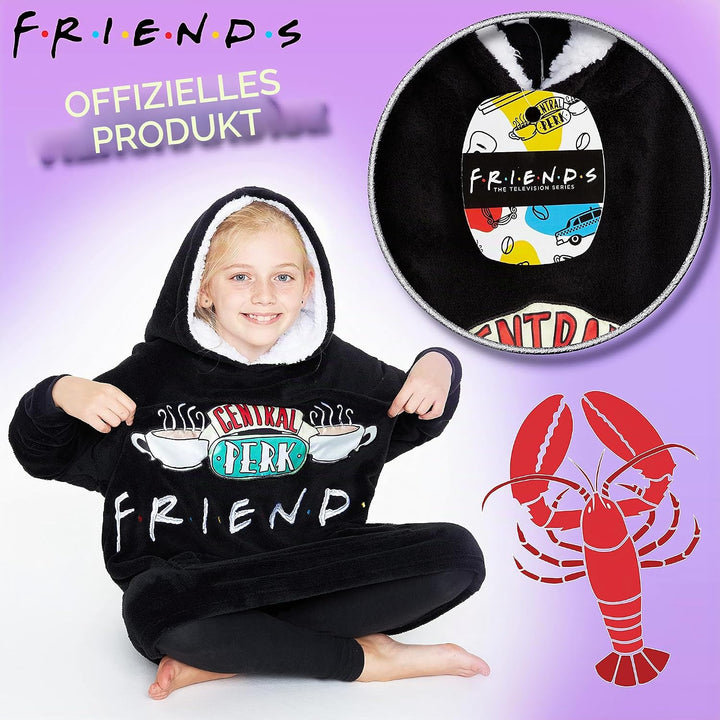 FRIENDS Übergrosse Decke Hoodie Fanell Oversized Hoodie Kapuzenpullover
