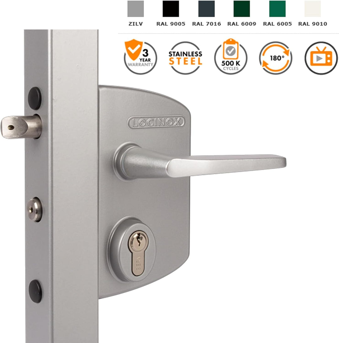 LOCINOX Schloss für Drehtor LAKQ40 U2, RAL 6005 - moosgrün, Industrieschloss, Hoftor, Flügeltor, Flü