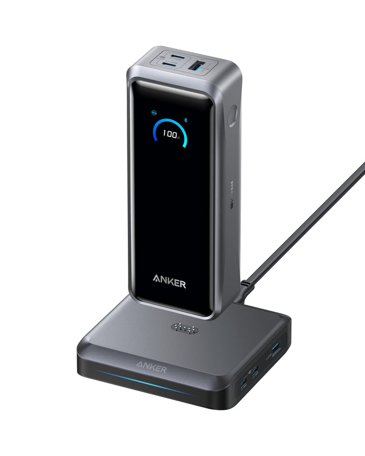 Anker Prime Powerbank mit Ladebasis, 26.250mAh, 300W Ausgangsleistung, für 6 Geräte gleichzeitig, bi