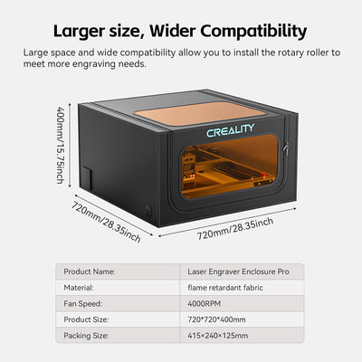 Laser Engraver Enclosure 2.0 Protective Cover Compatible with Creality Engraving Machine- Fireproof,