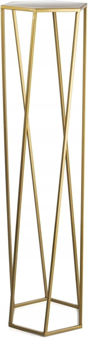 HowHomely Gold Blumenständer Metall 100 cm Hoch - Solider Blumenhocker in Sechseckiger Form - Pflanz