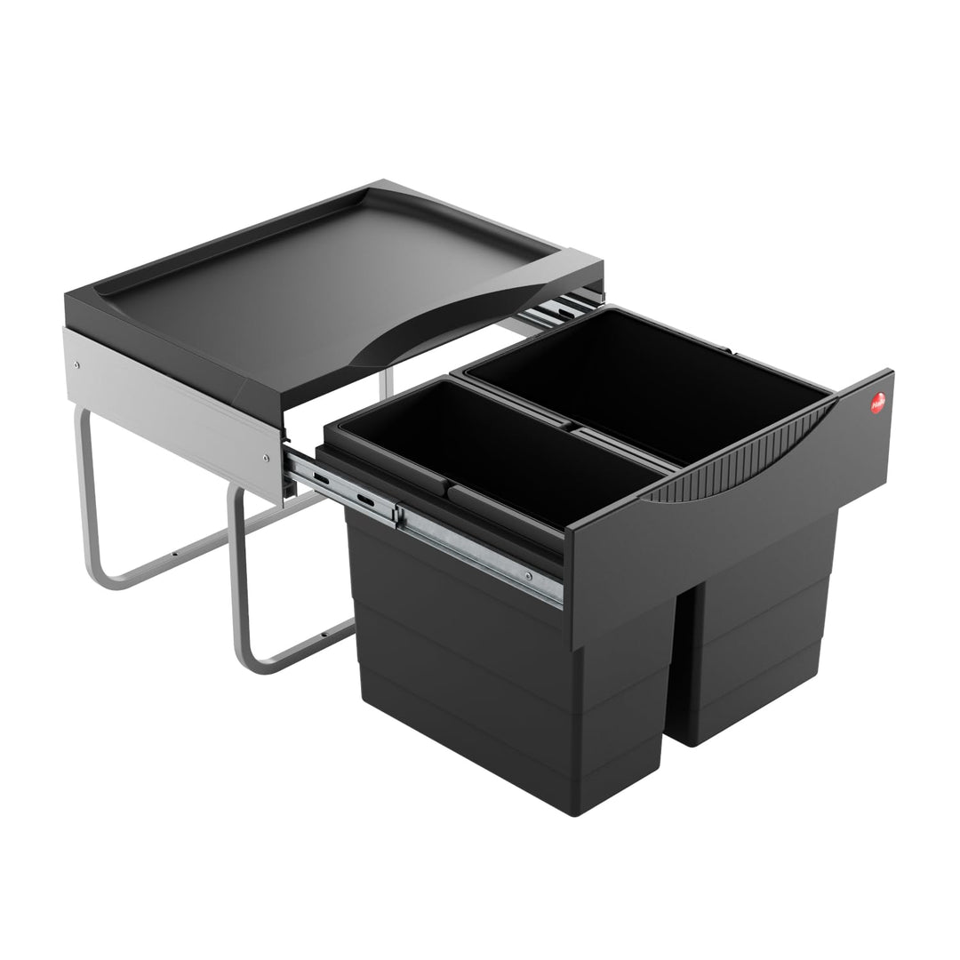 Hailo Abfallsammler 3644941 | 2fach Raumspar Tandem | 18 + 12L Inneneimer for Cabinets from 500 mm w