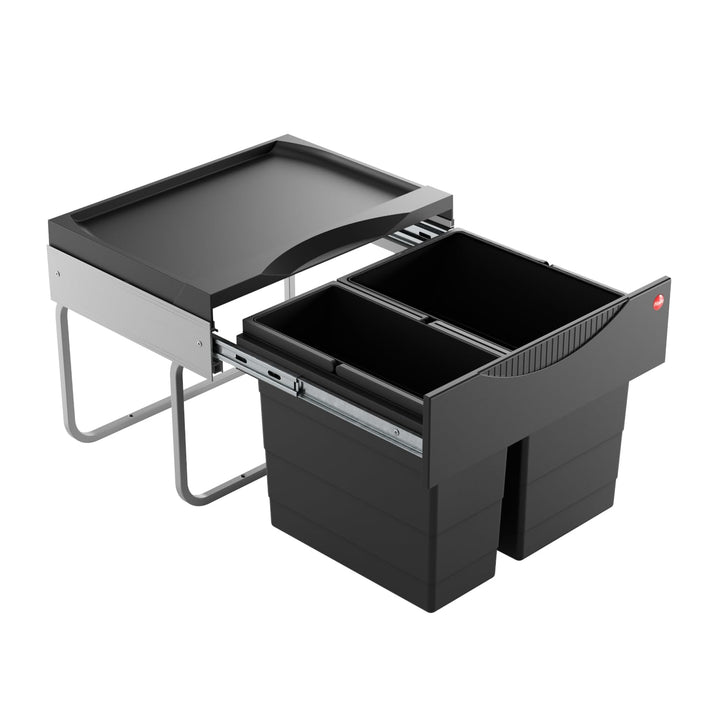 Hailo Abfallsammler 3644941 | 2fach Raumspar Tandem | 18 + 12L Inneneimer for Cabinets from 500 mm w
