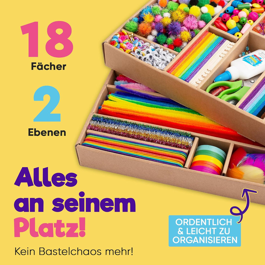 Blue Squid Bastelset für Kinder - 3000+ Teile Bastelbox - Riesiger Bastelwagen für Kinder Bastelbeda