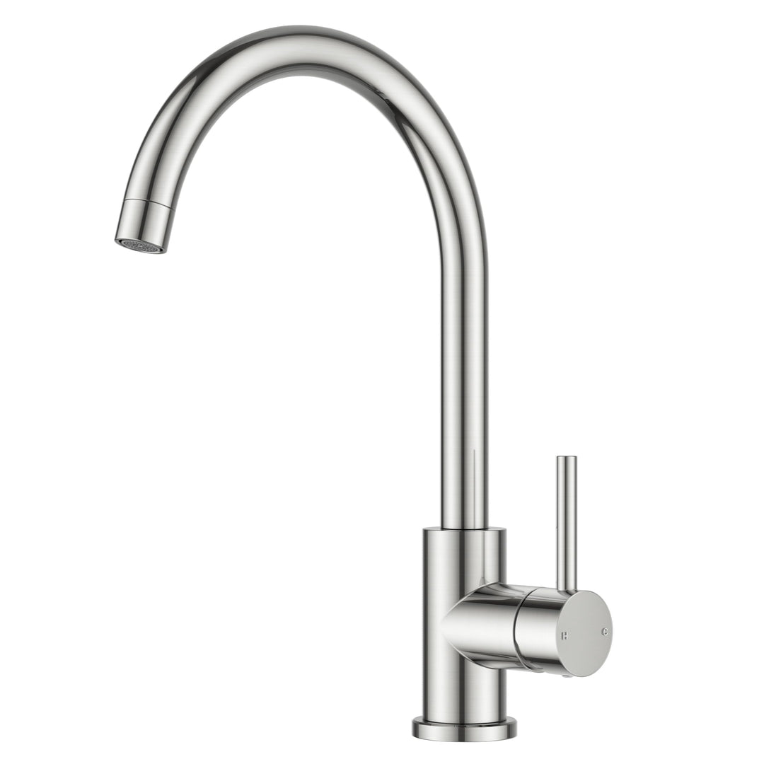 FORIOUS Wasserhahn Küche, Mischbatterie Armatur, Edelstahl, 360° Schwenkbar, Einhebel-Warm- und Küch