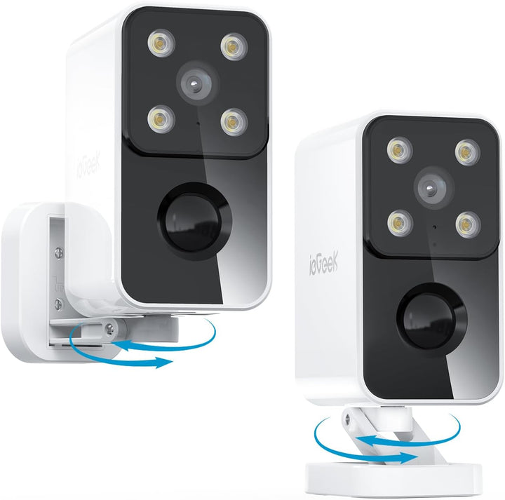 ieGeek 180° Überwachungskamera Aussen Akku, Kabellos Überwachungskamera Innen mit PIR-Bewegungserken