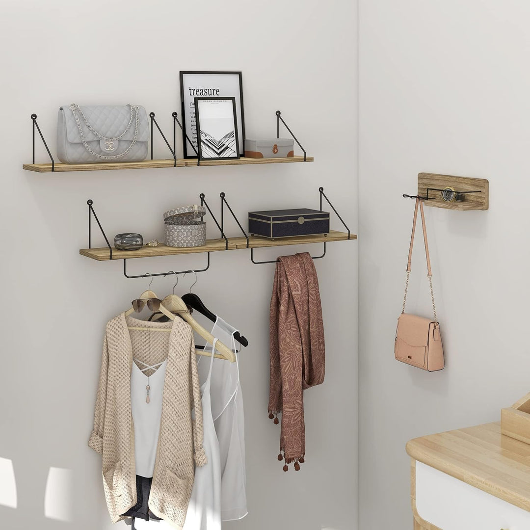 SUMGAR Wandregal küche Holz Schweberegale hängende Regale Wand Holz Dekorative Regale aus Holz für W