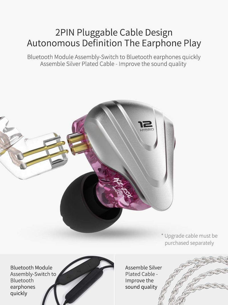 Yinyoo KZ ZSX in Ear Monitor Ohrhörer 1DD 5BA HybrideTreibern, ZSX Kopfhörer IEM 5 Balanced Armature