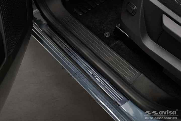 Avisa Schwarz Edelstahl Einstiegsleisten kompatibel mit Renault Kangoo III Furgon &amp; Nissan Townstar