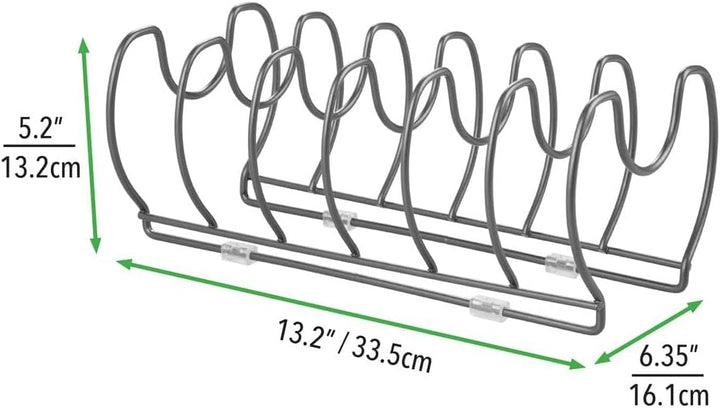 mDesign Geschirrablage für Kochtöpfe, Deckel und Pfannen – kompakter Topfdeckelhalter für den Küchen