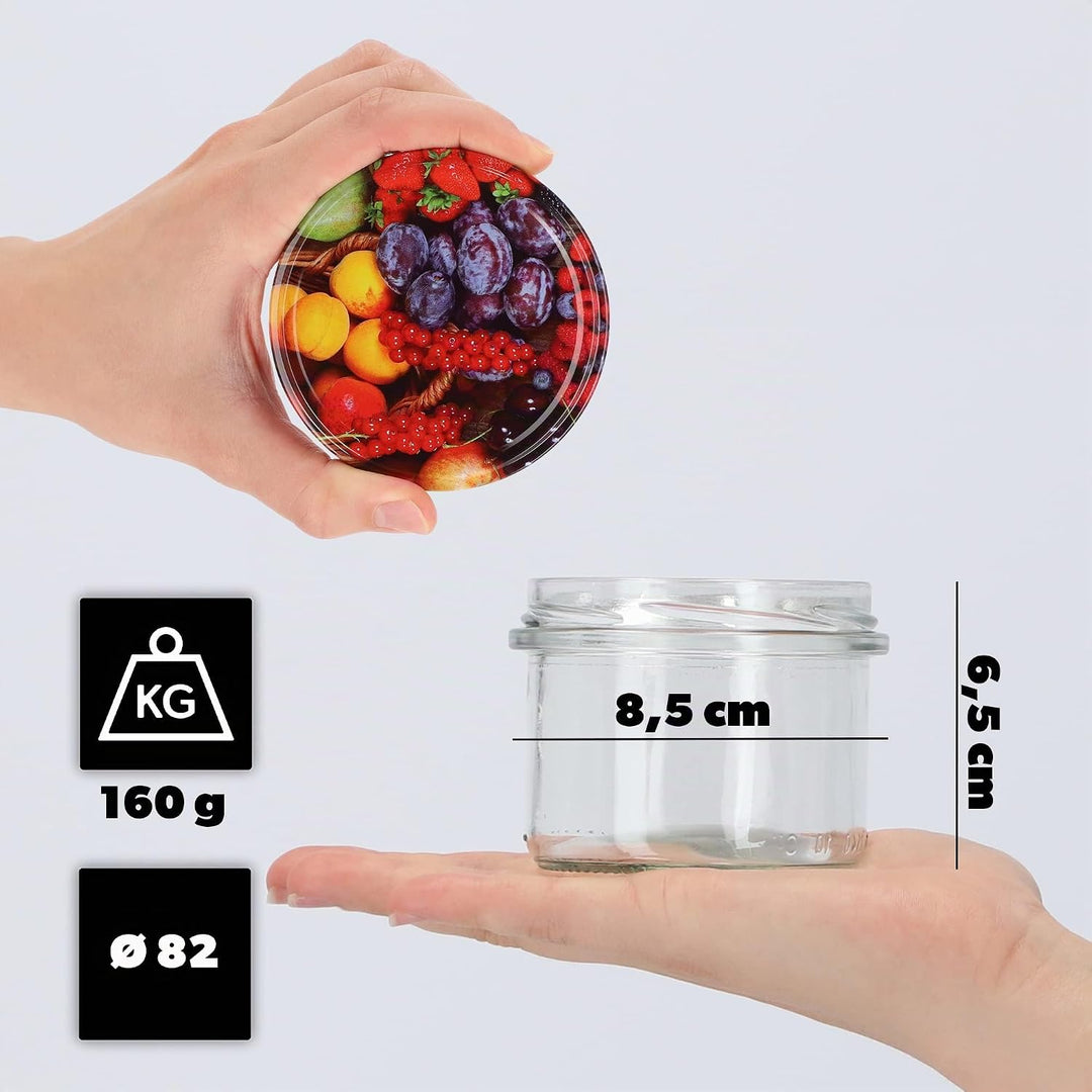 KADAX 20er Set Marmeladengläser 235ml TO82 Obst, Einmachgläser Vorratsgläser Mason Jar mit Schraubde