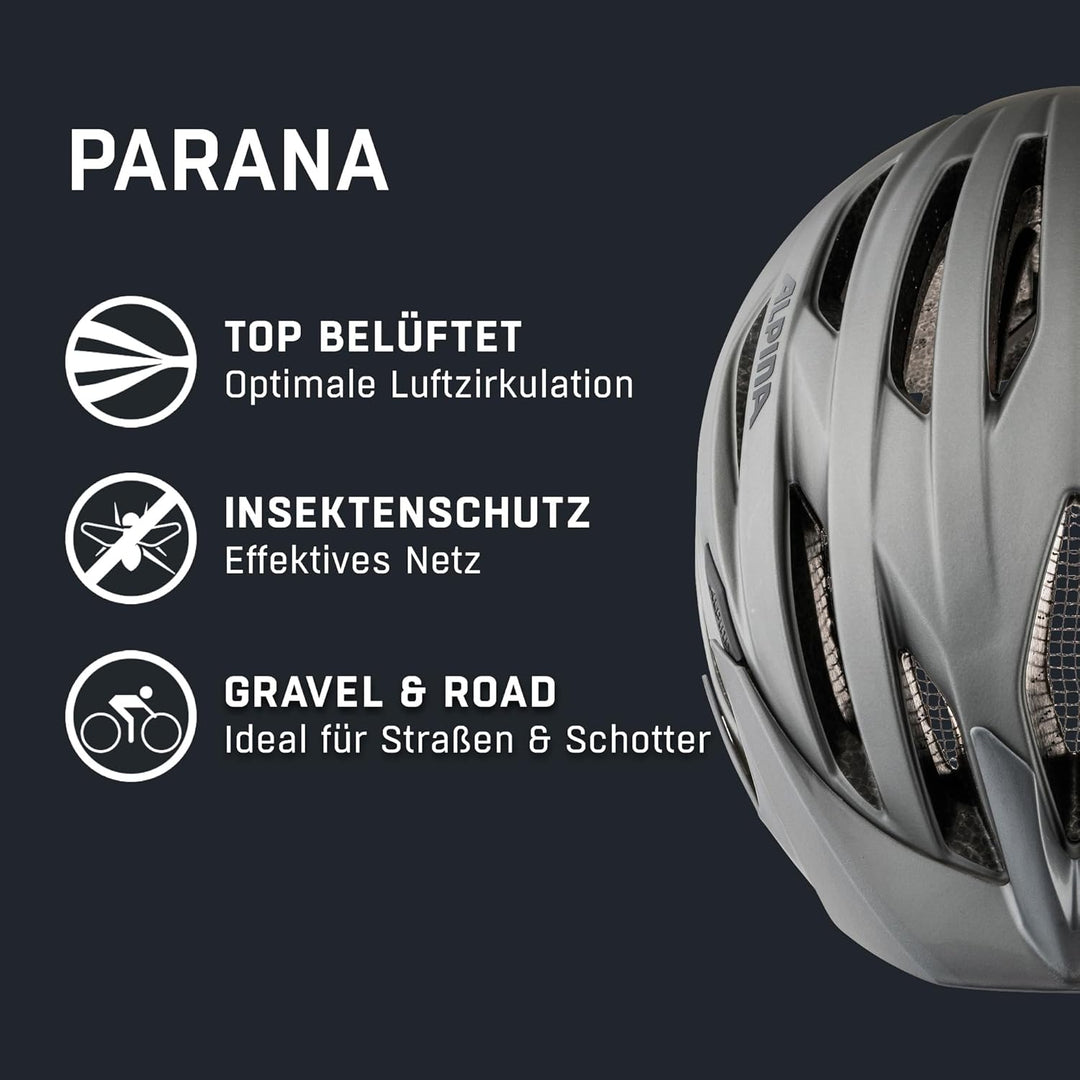 ALPINA Parana - Leichter, Individuell Anpassbarer Touren Fahrradhelm Mit Fliegennetz Für Erwachsene,