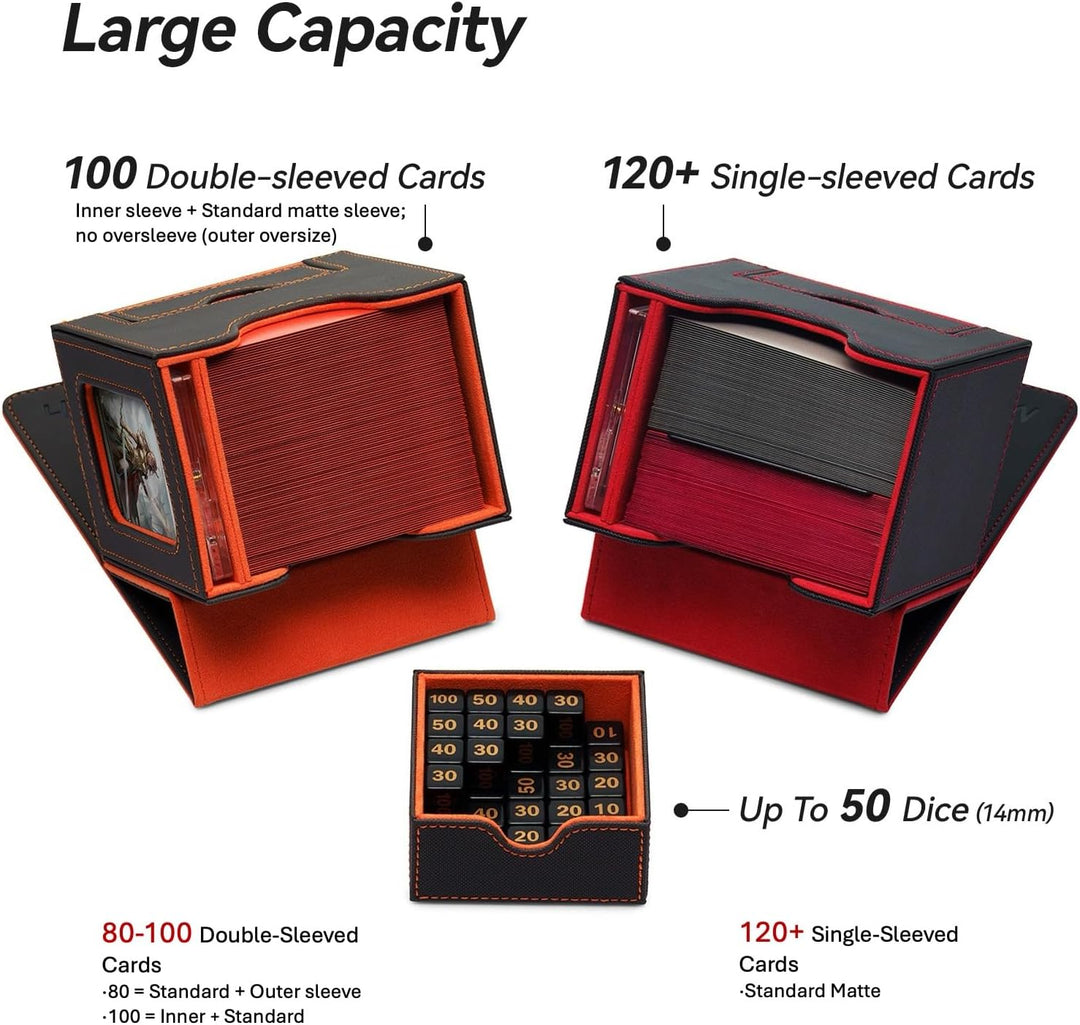 Mage Tech Commander Deckbox für MTG - Patentiertes Design, Commander Display, passt für 100 doppelt