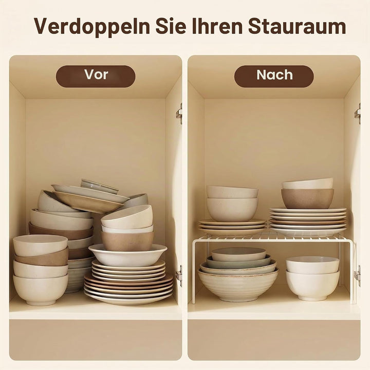IPEGTOP Küche-Schrank-Organisator, Set von 4 grossen (40 x 24 cm) rostfreien Edelstahl-Gitternregale