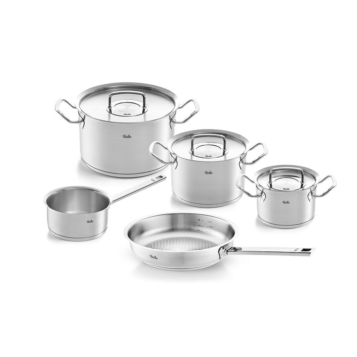 Fissler Original-Profi Collection / Edelstahl-Kochtopfset, 5-teilig, Topf mit Metall-Deckel (3 Kocht
