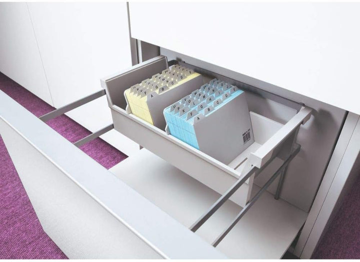 HAN Einhängetrog DIN A4 quer, Karteitrog für 1.000 Karteikarten, inklusive 2 Stützplatten mit Sichtr