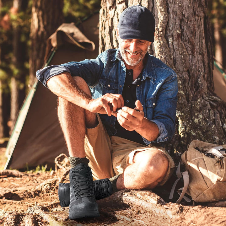 NORTIV 8 Herren-Wanderstiefel, wasserdichte Outdoor-Trekkingstiefel 43 EU Alles Schwarz, 43 EU Alles