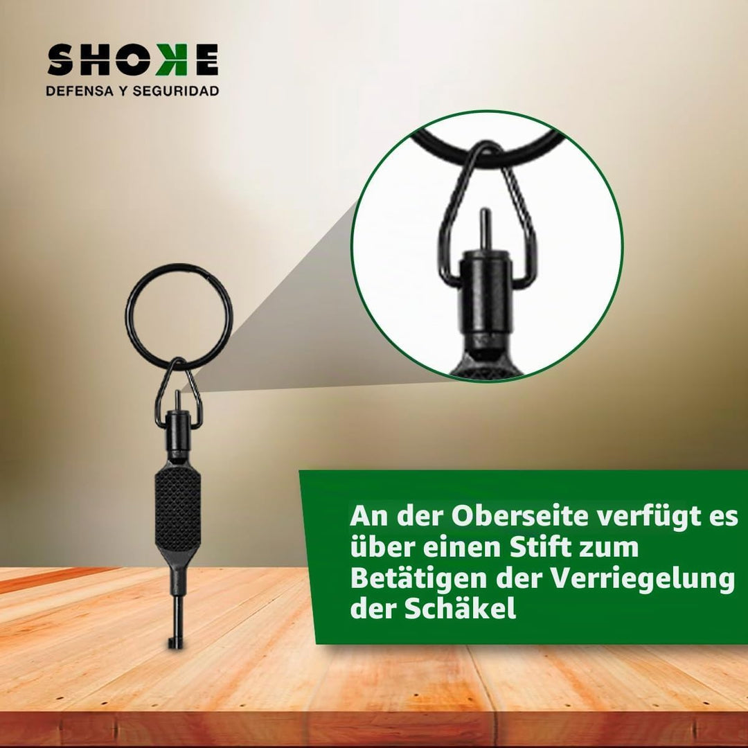 Handschellenschlüssel Polizei - Universalschlüssel, flach und drehbar mit Ring - Hergestellt aus Pol