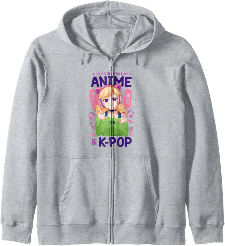 Kawaii Niedliches Anime Mädchen Otaku Japanisches K-Pop Kapuzenjacke