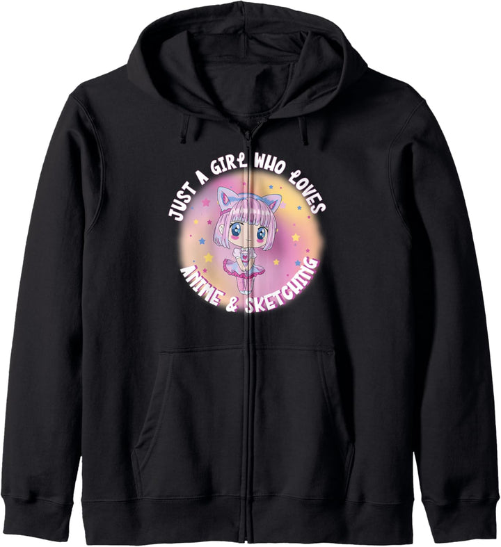 Nur ein Mädchen, das Anime liebt und japanisches Kunsthemd Kapuzenjacke
