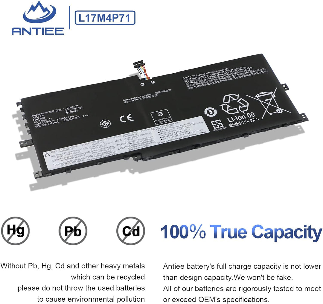 ANTIEE L17M4P71 L17C4P71 Laptop Akku für Lenovo ThinkPad X1 Yoga GEN 3/ 3rd Gen 2018 Series 01AV474