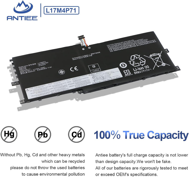 ANTIEE L17M4P71 L17C4P71 Laptop Akku für Lenovo ThinkPad X1 Yoga GEN 3/ 3rd Gen 2018 Series 01AV474