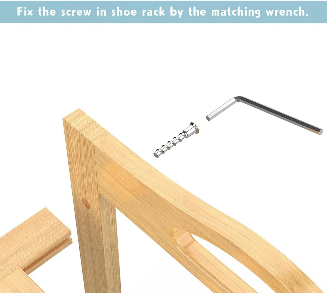 Schuhregal aus Holz, 6 Ebenen, 79 x 102 x 24 cm, 6
