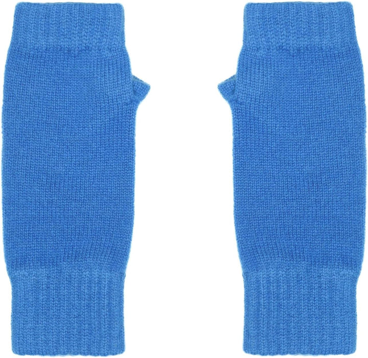 Lona Scott Fingerlose Damenhandschuhe aus Kaschmir Blau, Blau
