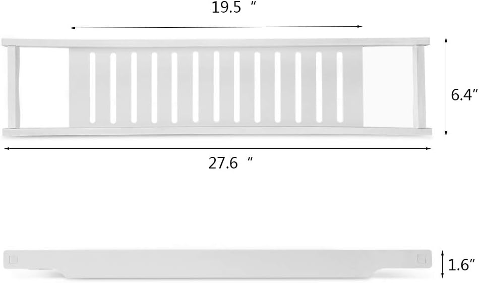Badewannentablett Holz Badewannenablage Bad Tablett für Badewanne, 4.1 x 70.1 x 16.3 cm, Badablage W