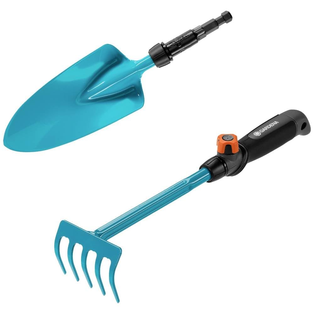 Gardena combisystem-Kleingeräte Set: Set bestehend aus Blumenkelle & Blumenrechen für müheloses EIN-