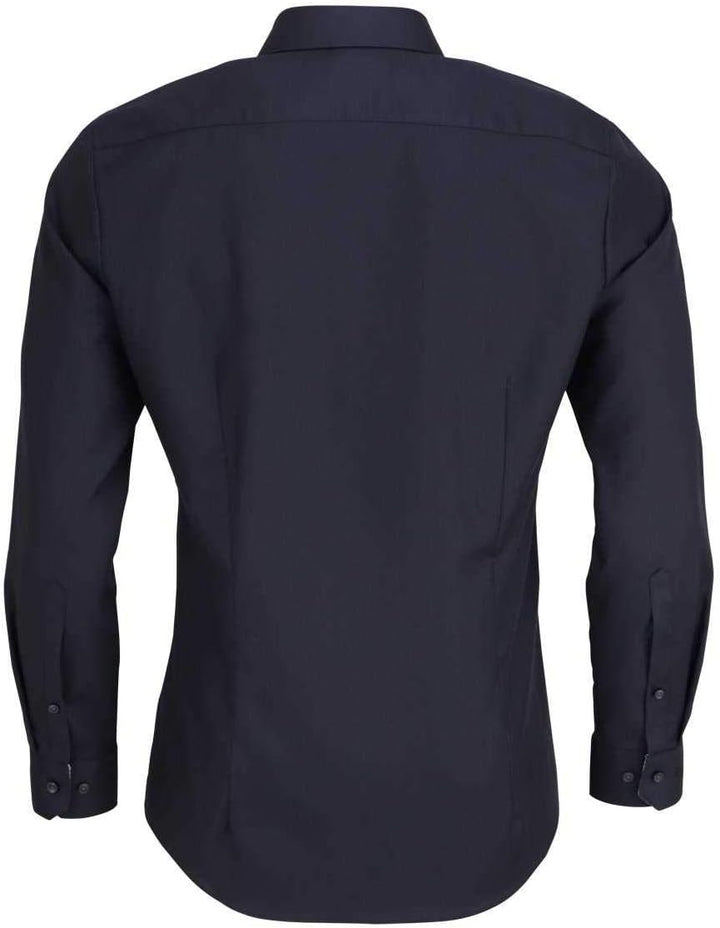 OLYMP No. Six super Slim Hemd Langarm Stretch bügelleicht Nachtblau, Schwarz
