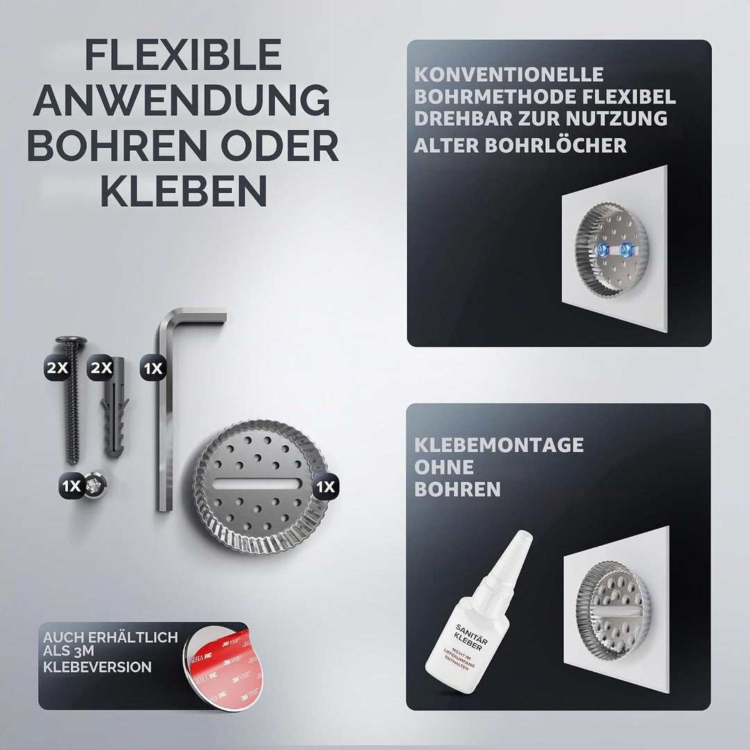 Ersatzrollenhalter Skodsbol Silber zum Bohren | aus Edelstahl und Glas | Toilettenpapier Rollen Aufb
