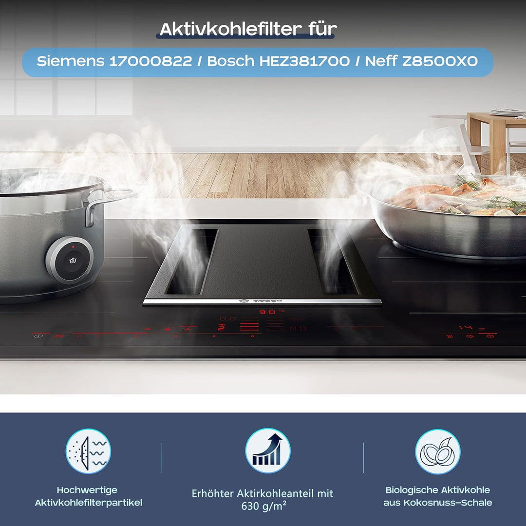 2 Aktivkohlefilter für Siemens HZ381700 Bosch HEZ381700 Neff Z8500X0 Gaggenau Constructa CA282110 Te