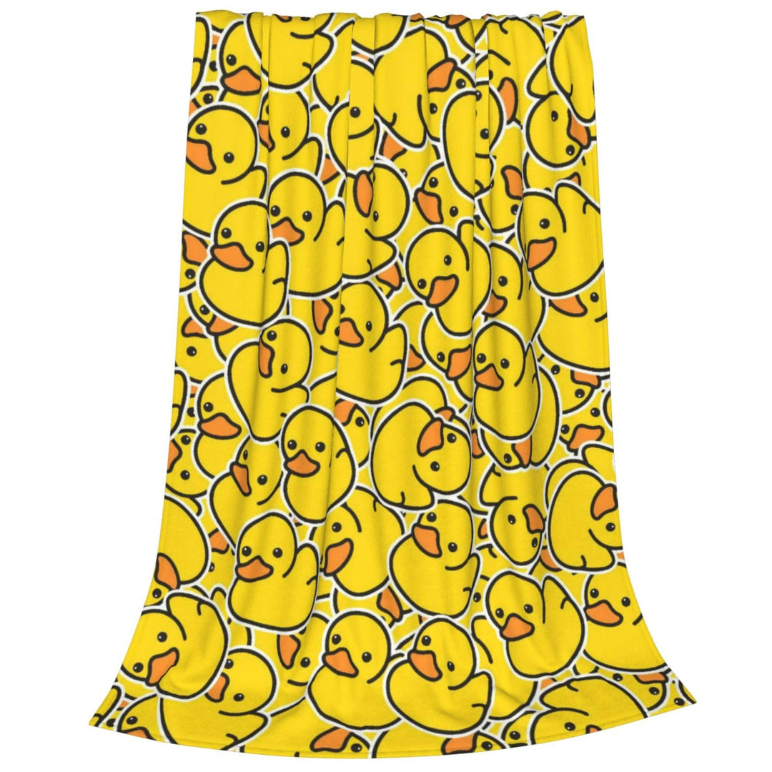 Gelbe Entendecke, gemütliche, pillingfreie, süsse Überwurfdecke, weiche, warme, leichte Flanelldecke