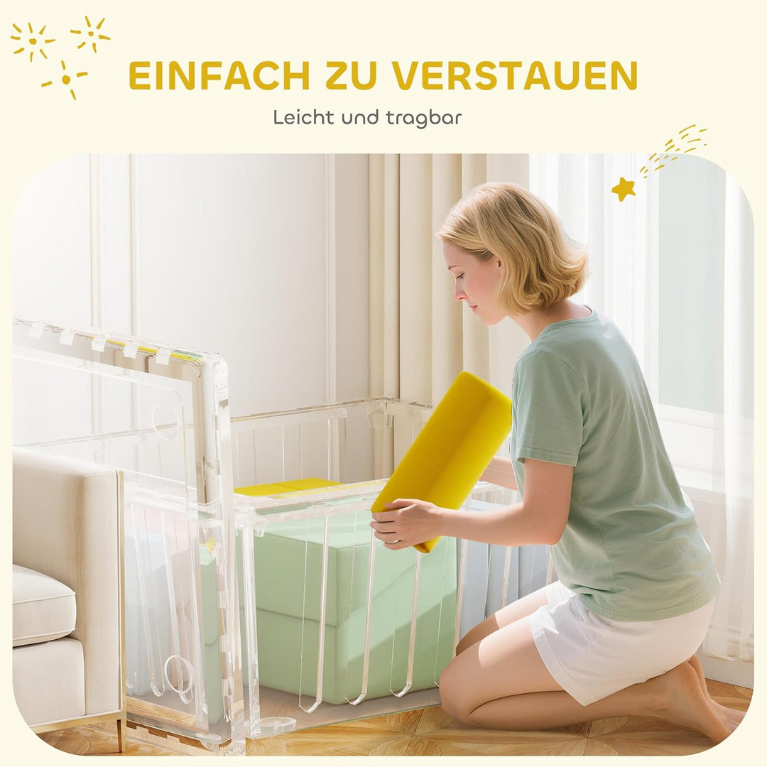 AIYAPLAY Schaumstoff Bausteine 12-TLG. Softbausteine Kinder Bausteinset mit Cord-Optik Klettern Gros