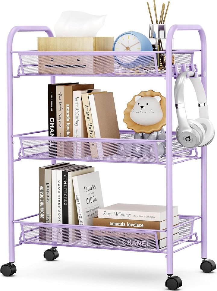 Urackify 3-stöckiger Rollwagen, Multifunktionaler mobiler Küchenwagen für Bad, Küche & Waschküche. R