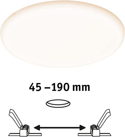 Paulmann 93064 LED Panel Einbauleuchte Veluna VariFit IP44 3-Stufen-Dimmbar 215mm rund incl. 1x21 Wa