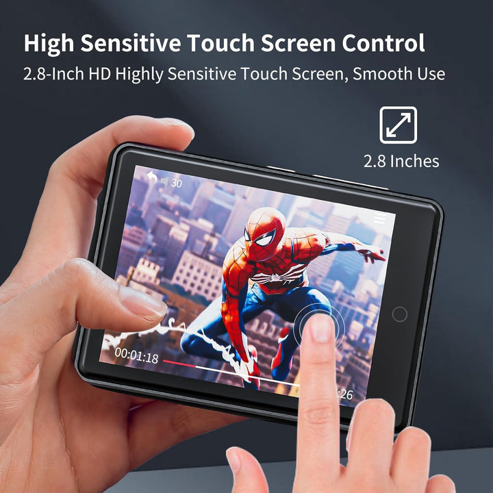 64 GB MP3 Player Bluetooth 5.3 Portable 2,8” Touchscreen Music Player mp3-player Kinder mit Lautspre