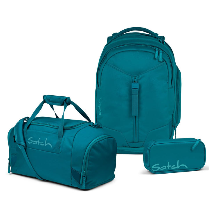 Satch Match Schulrucksack Set 3tlg. (Deep Petrol) inkl. Schlamperbox und Sporttasche, Deep Petrol