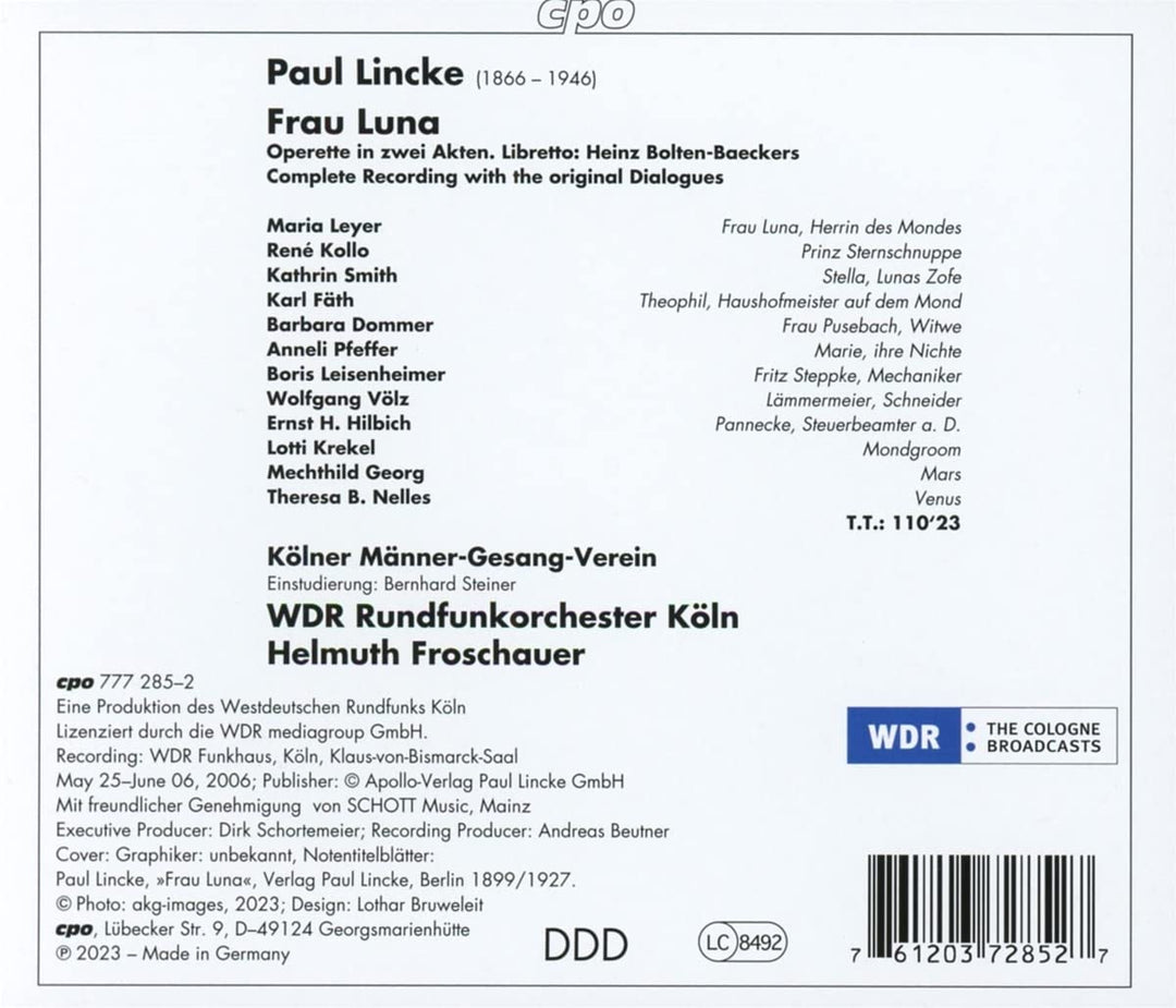 Frau Luna, Audio-CD