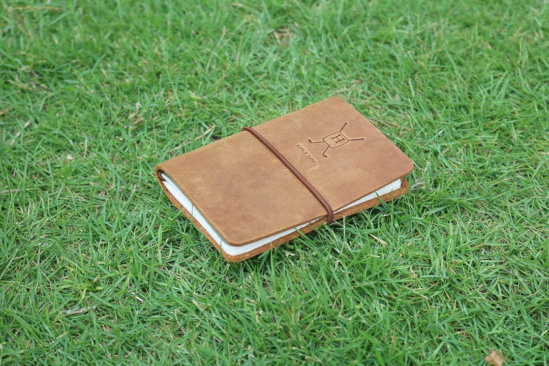 Handy Picks Golf-Logbuch aus Leder, handgefertigt und nachfüllbar, inklusive Golflog n Yardage Buch