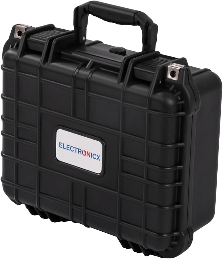 Electronicx Outdoor-Fotokoffer | Wasserdichter Transportkoffer mit Rasterschaumstoff | Stossfest, St