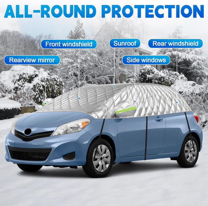 Halbgarage für Toyota Yaris 2013-2025 XP150, Halbe Autoabdeckung Winter Sommer, Abdeckplane Auto Sch