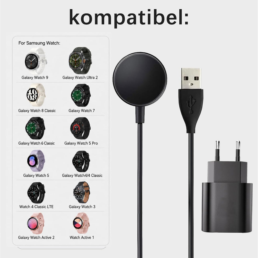 1M Samsung Watch Ladegerät für Samsung Galaxy Watch 8/7/6/Ultra, 8/6/4 Classic/FE/5/5 Pro/3, Active