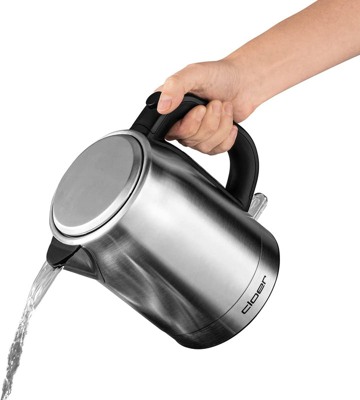 Cloer 4519 Wasserkocher Edelstahl, 2200 W, Wasserstandsanzeige, Trockengeh-und Überhitzungsschutz, 1