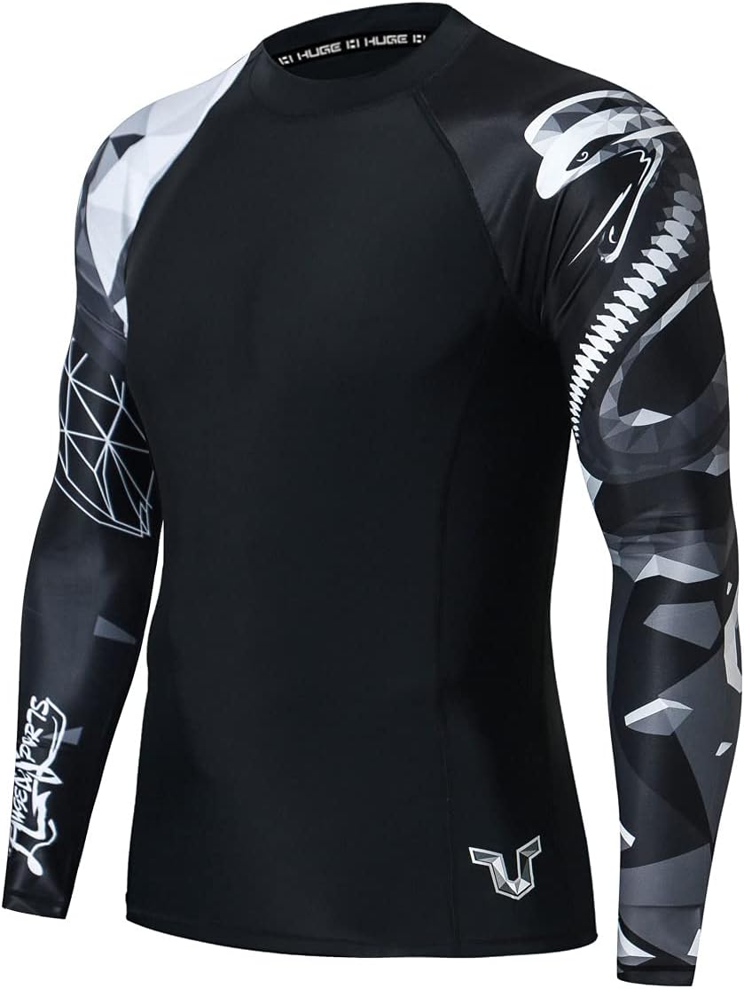 HUGE SPORTS Wildes Tier Rashguard Sonnenschutz Schnelltrocknend Kompression Schwimmshirt M Schlange,