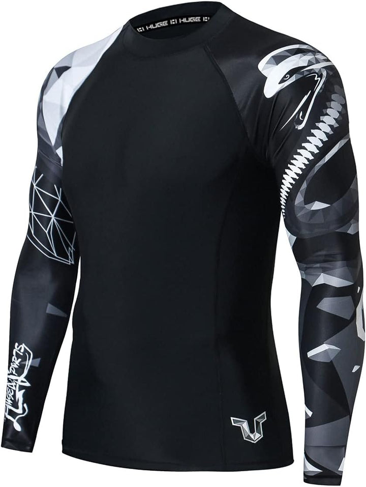 HUGE SPORTS Wildes Tier Rashguard Sonnenschutz Schnelltrocknend Kompression Schwimmshirt M Schlange,