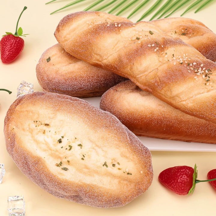 Gresorth 4 Stück Künstliche Brot Satz Gefälschte Drehung Meersamen Ananas Brot Realistisch für Heim
